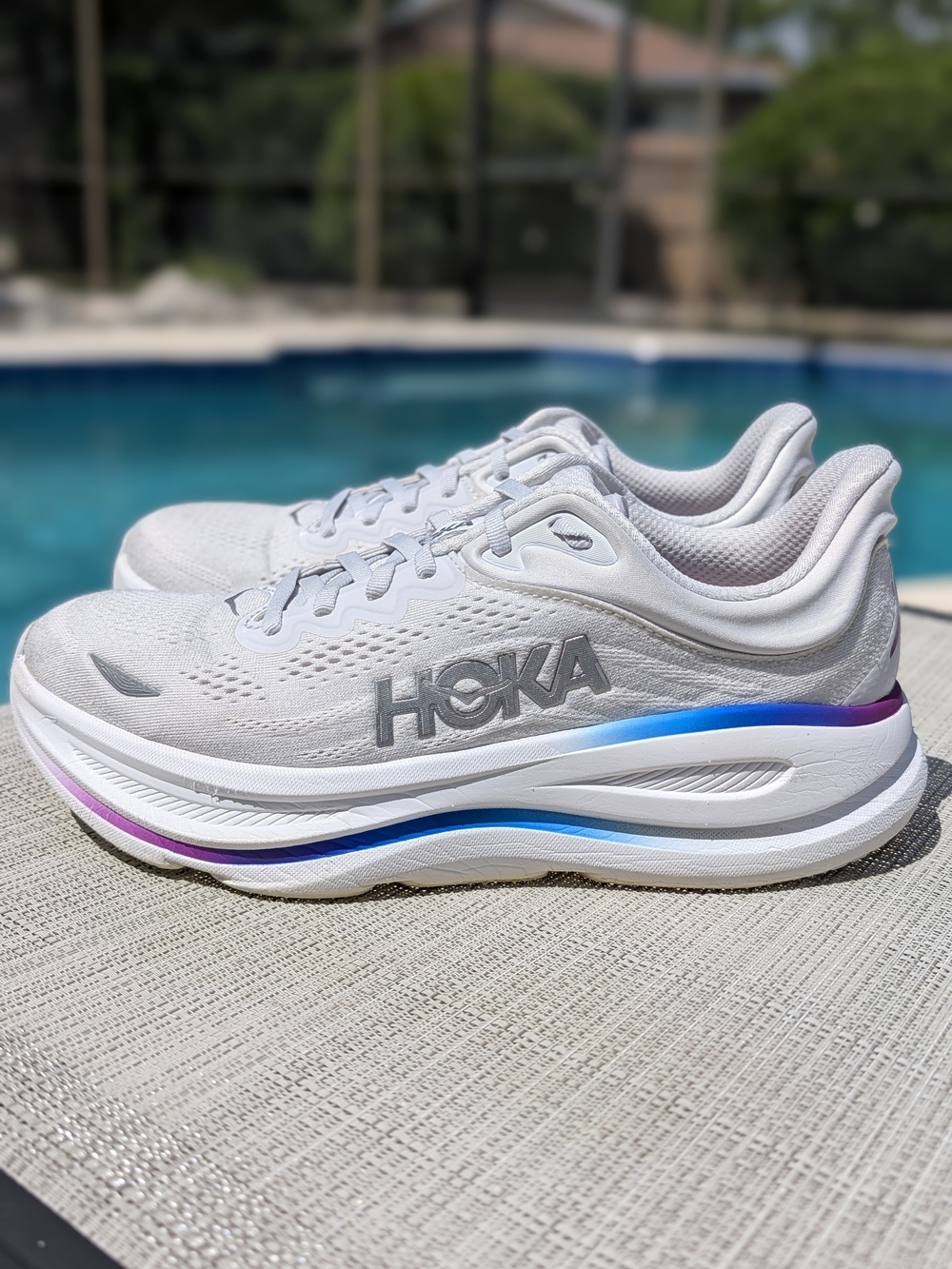 HOKA Bondi 9 Women's Size 9.5 B White Running Shoes 1162012 CYWH Read